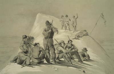 Vue du sommet, de Dix scènes de la dernière ascension du Mont Blanc, y compris cinq vues du sommet, par J.D.H. Browne, publié en 1853 - English School